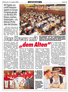 Bericht der Kronenzeitung, Graz, vom 19.08.2009